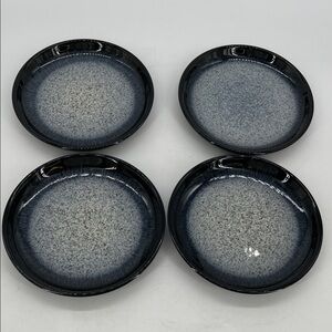 Denby Halo Alt Mediym Couple Plates-Set Of 4 Speckled Blue And Gray